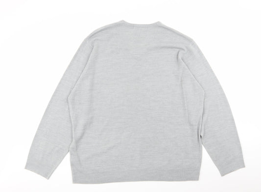m&s Mens Grey Pullover Jumper Size 2XL