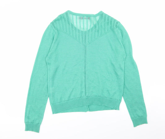 INDISKA Womens Green Geometric Cardigan Jumper Size L