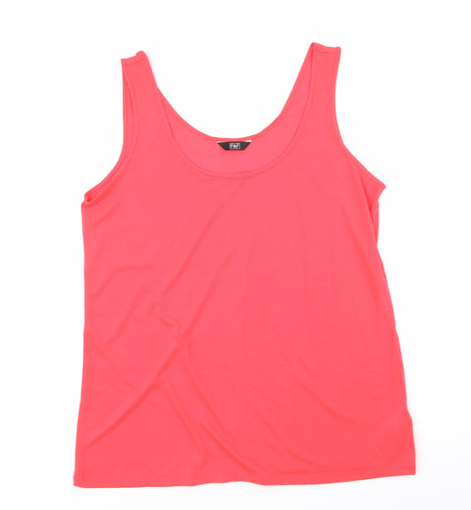 Womens UK Size 16 F&F Red Basic Tank