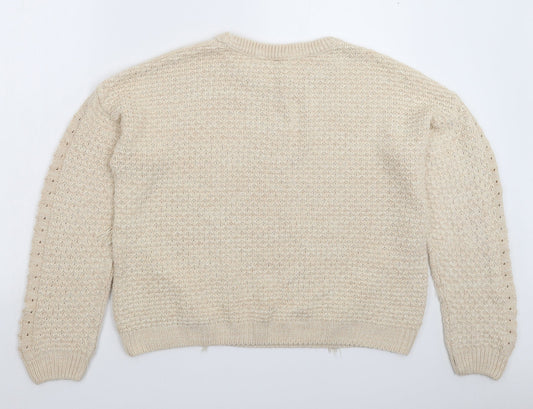 Womens UK Size 14 Marks and Spencer Beige Pullover Jumper