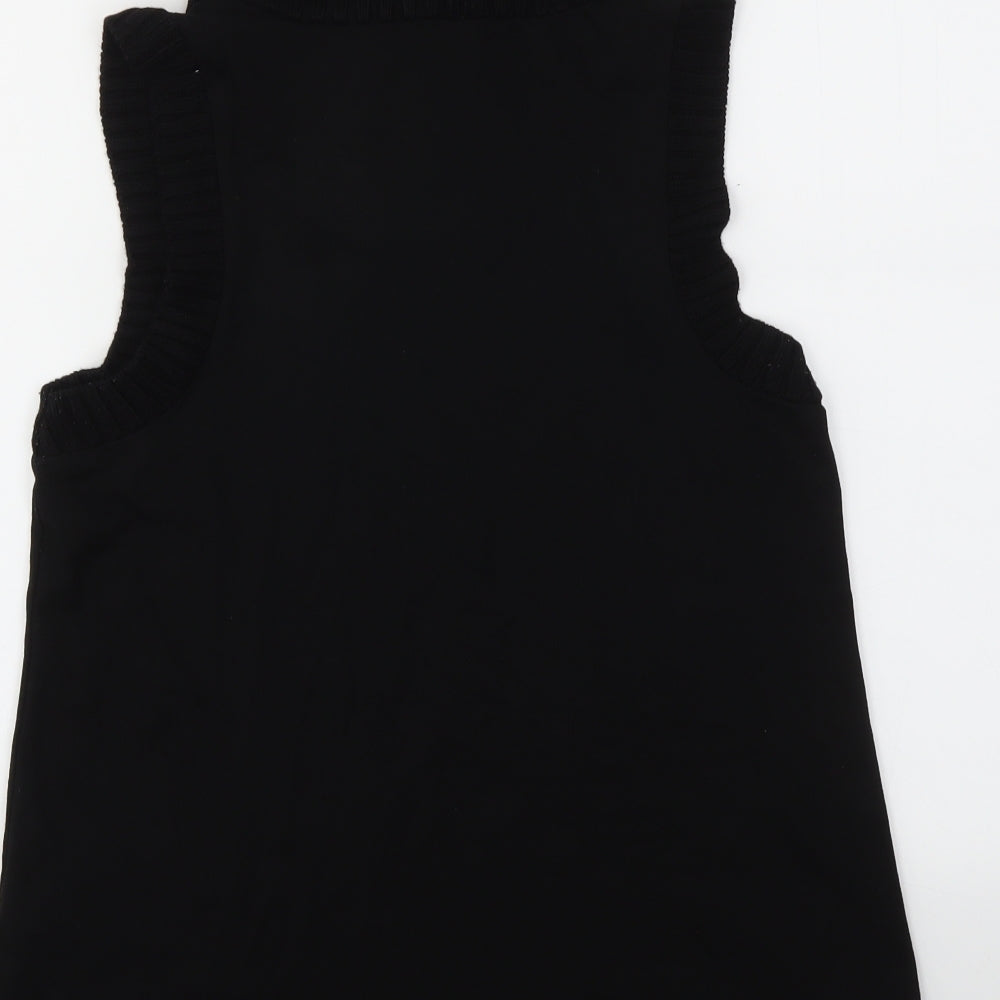 Womens UK Size M Cupio Black Basic T-Shirt