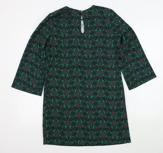 Traffic People Womens Green Geometric A-Line Size S