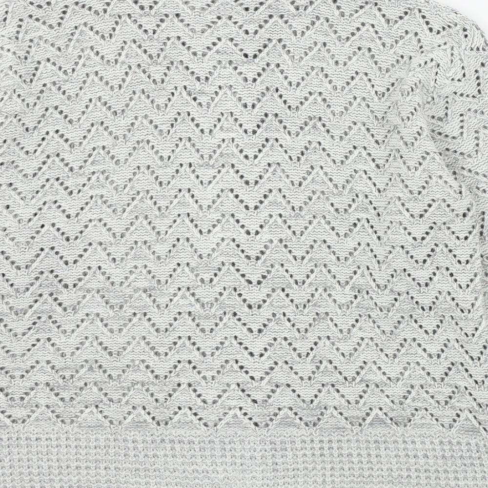 Womens UK Size M Pure & Natural Grey Cardigan Jumper