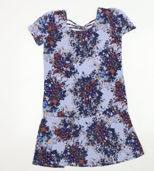 NEXT Womens Blue Floral A-Line Size 6