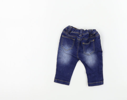 baby girl Baby Blue Colourblock Capri Trousers Size 0-3 Months