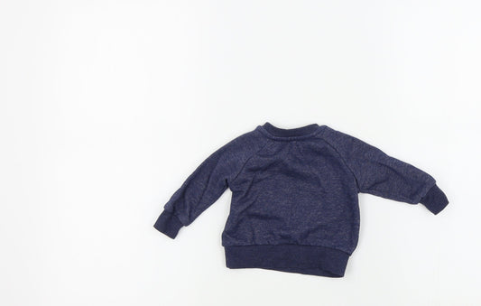Primark Boys Blue Colourblock Pullover Jumper Size 0-3 Months