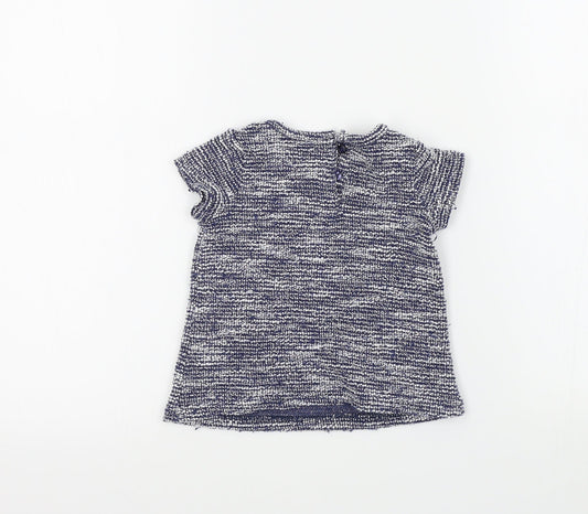 Primark Girls Blue Colourblock Basic T-Shirt Size 0-3 Months