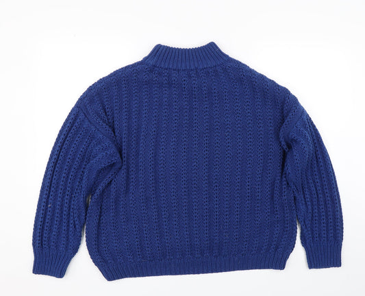 George Womens Blue Knit Pullover Jumper Size M