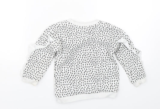 Matalan Girls White Spotted Pullover Sweatshirt Size 2-3 Years - Be kind
