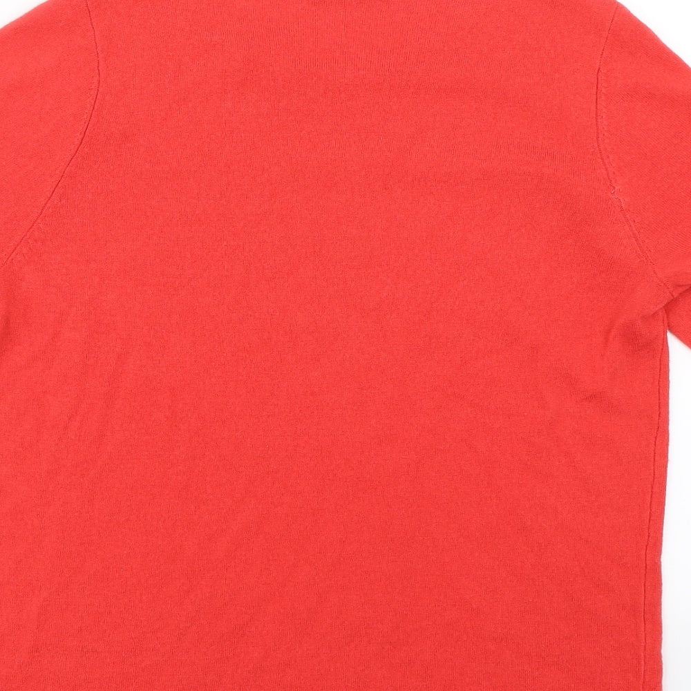Womens UK Size 10 Love knitwear Red Basic T-Shirt