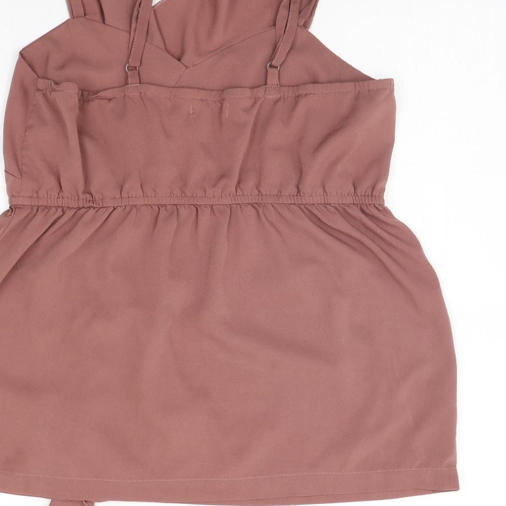 Womens UK Size S VERO MODA Brown Basic Tank