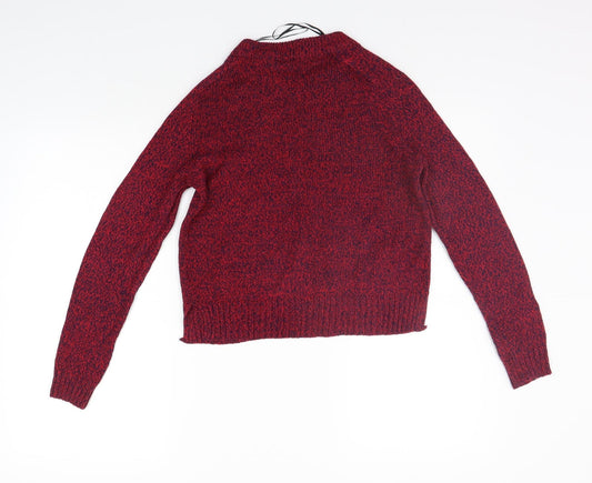 Womens UK Size XS Divided Red Pullover Jumper