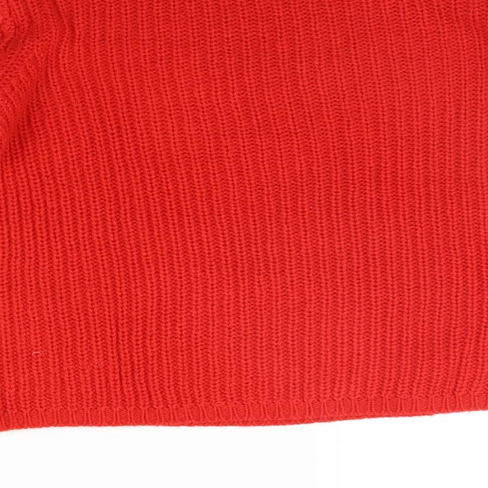 Womens UK Size S Papaya Red Pullover Jumper