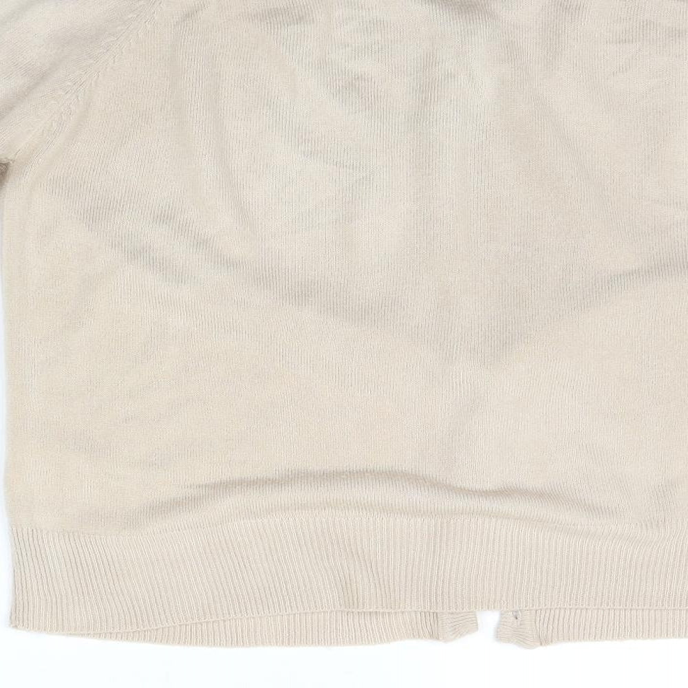 Womens UK Size M Sarah Hamilton Beige Cardigan Jumper