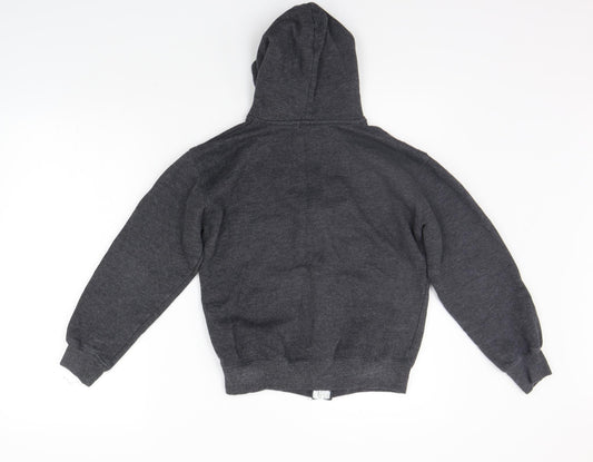 Preworn Girls Grey Full Zip Hoodie Size 13 Years