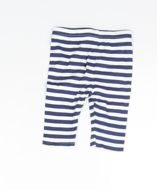 Disney Boys Blue Striped Jogger Leggings Size 0-3 Months
