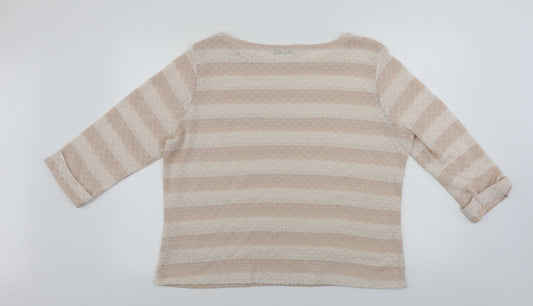 TU Womens Pink Striped Pullover Jumper Size 18