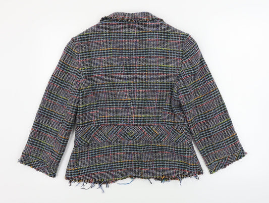 River Island Womens Grey Check Jacket Blazer Size 14