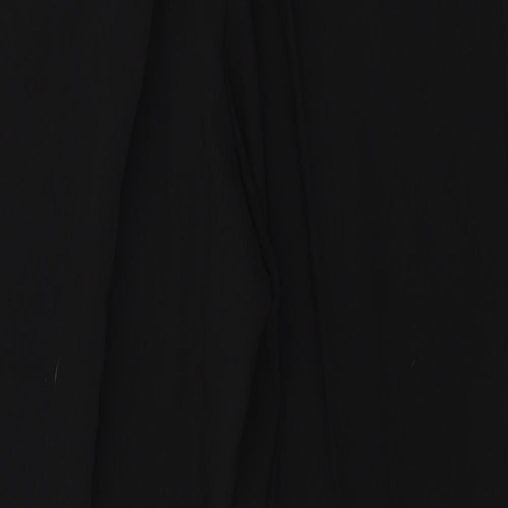 Womens UK Size L Preworn Regular Fit Black Trousers
