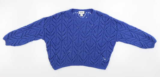 Monki Womens Blue Pullover Jumper Size XS