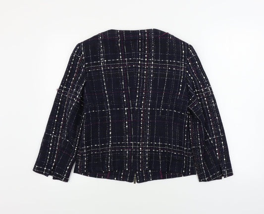 Gerry Weber Womens Blue Check Jacket Coat Size 10