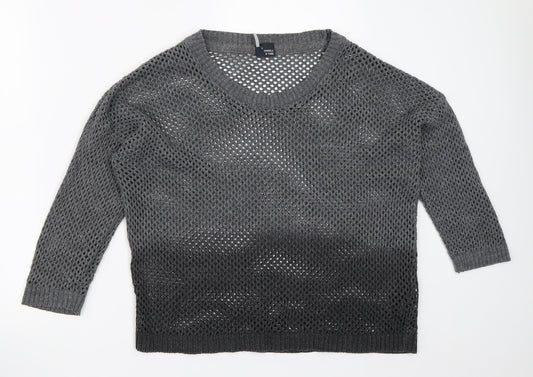 Womens UK Size S Sparkle & Fade Grey Pullover Jumper