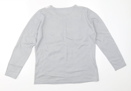 Bm Collection Womens Blue Pullover Jumper Size S