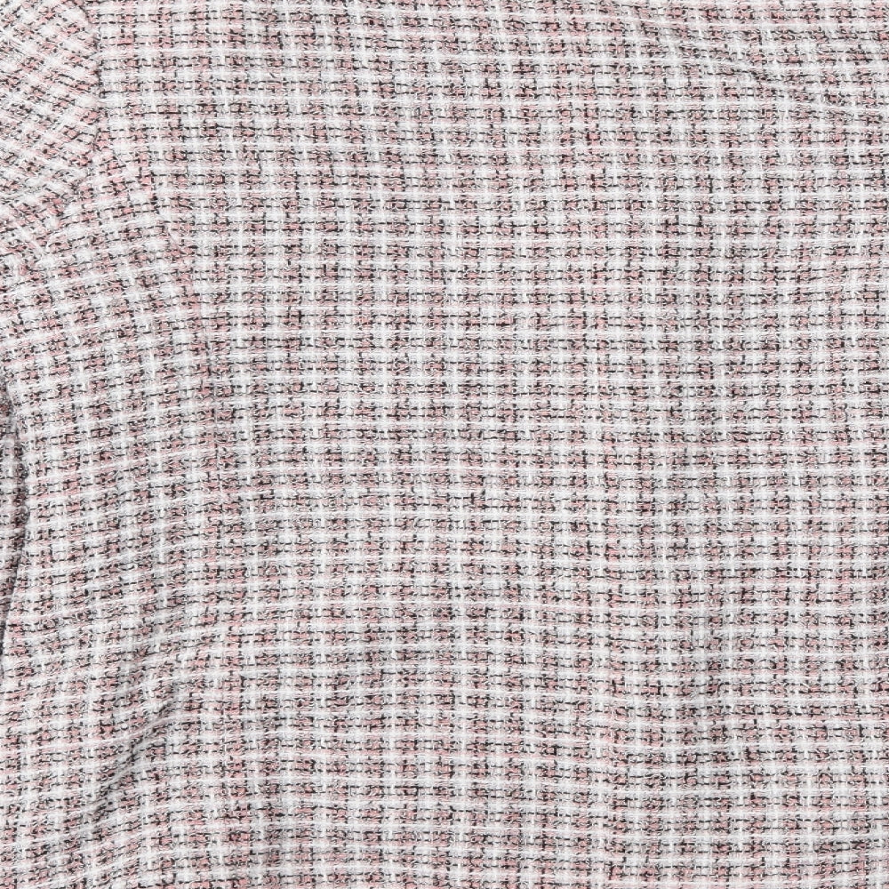 Anthology Womens Pink Check Overcoat Coat Size 14