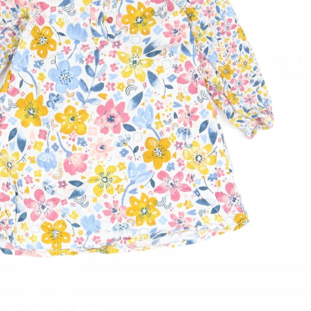 Brand and care label for Tu girls’ white floral fit & flare, size 18, months