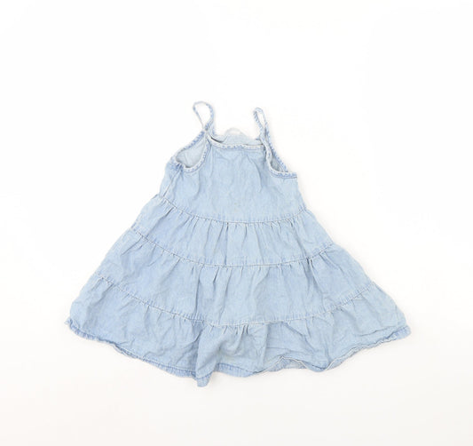 M&Co Girls Blue Denim Fit & Flare Size 18 Months