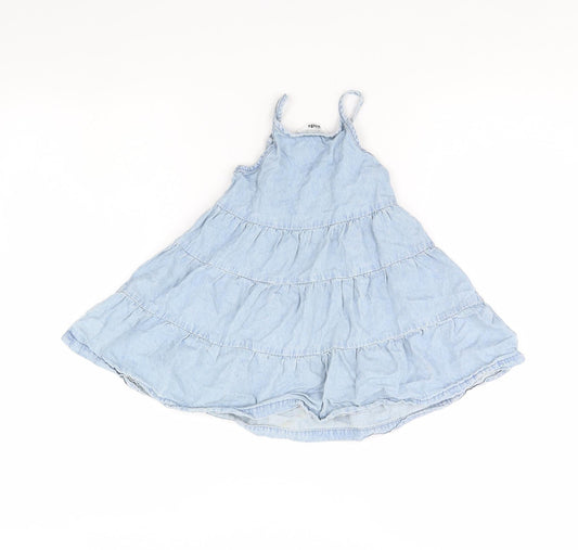 M&Co Girls Blue Denim Fit & Flare Size 18 Months