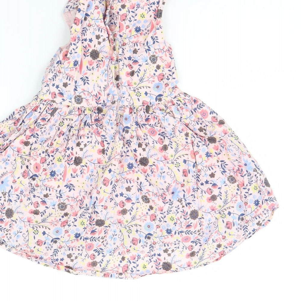Brand and care label for Next girls’ pink floral fit & flare, size 18, months