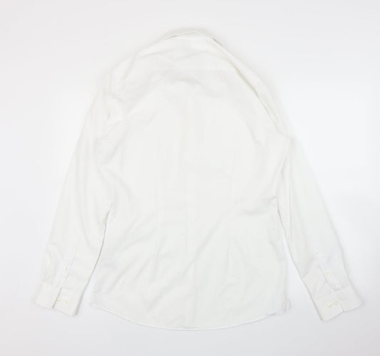 Mens UK Size 15.5 NEXT White Button-Up Long Sleeve Casual Shirt