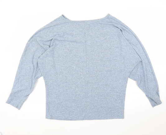 Womens UK Size M Apricot Blue Basic Blouse