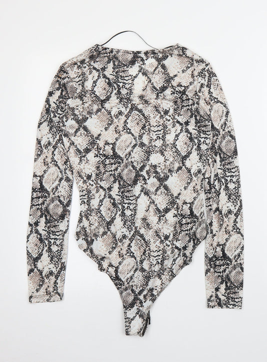 Primark Womens Beige Animal Print  Leotard One-Piece Size XS  - Snake print