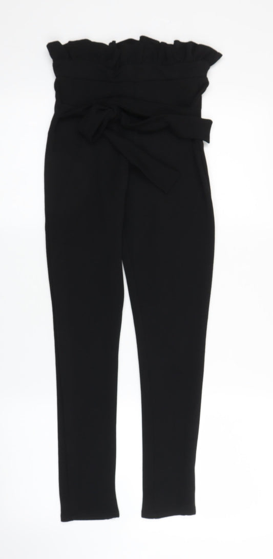 Womens UK Size 6 Boohoo Regular Fit Carrot Black Trousers