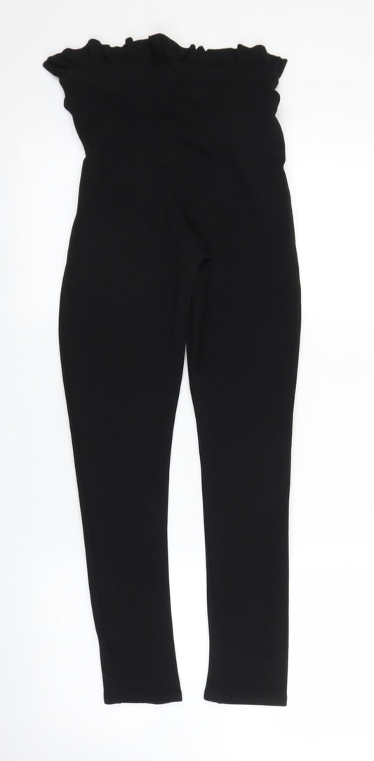 Womens UK Size 6 Boohoo Regular Fit Carrot Black Trousers