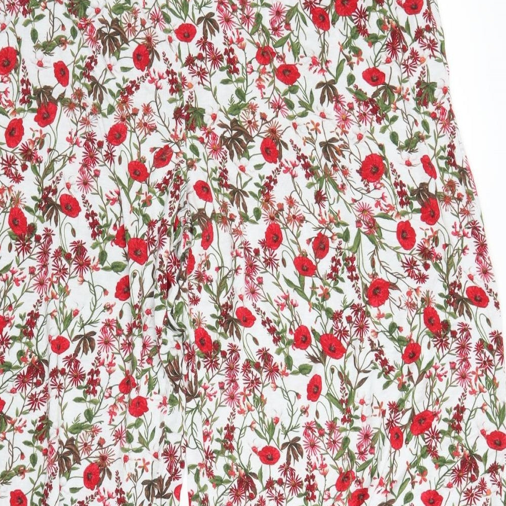 Primark Womens White Floral Bloomer Trousers Size L