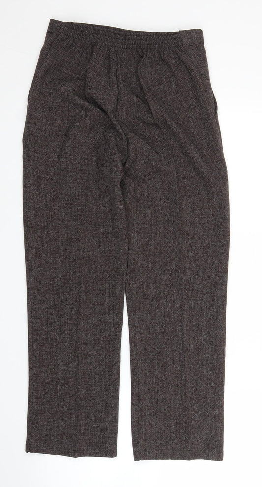Womens UK Size 10 Preworn Regular Fit Brown Trousers