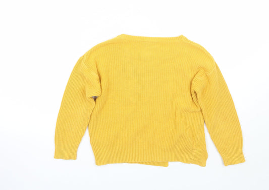 Matalan Girls Yellow Pullover Jumper Size 6 Years