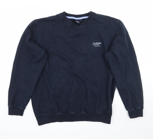 Womens UK Size M Cotton Traders Blue Pullover Jumper
