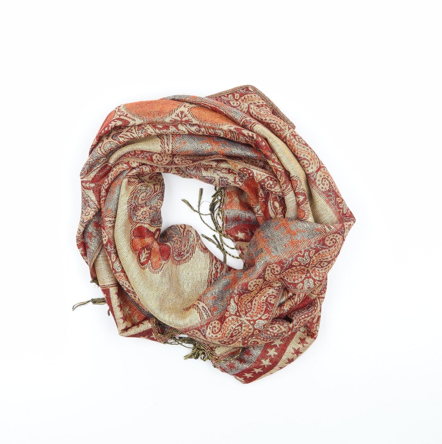 Preworn Womens Orange Scarf