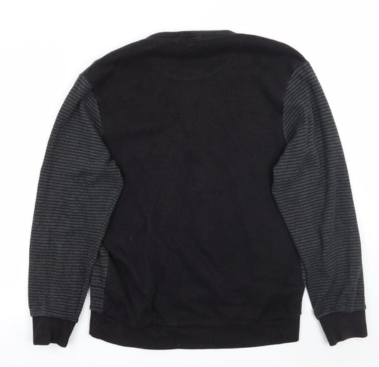 BHS Mens Grey Striped Pullover Jumper Size L