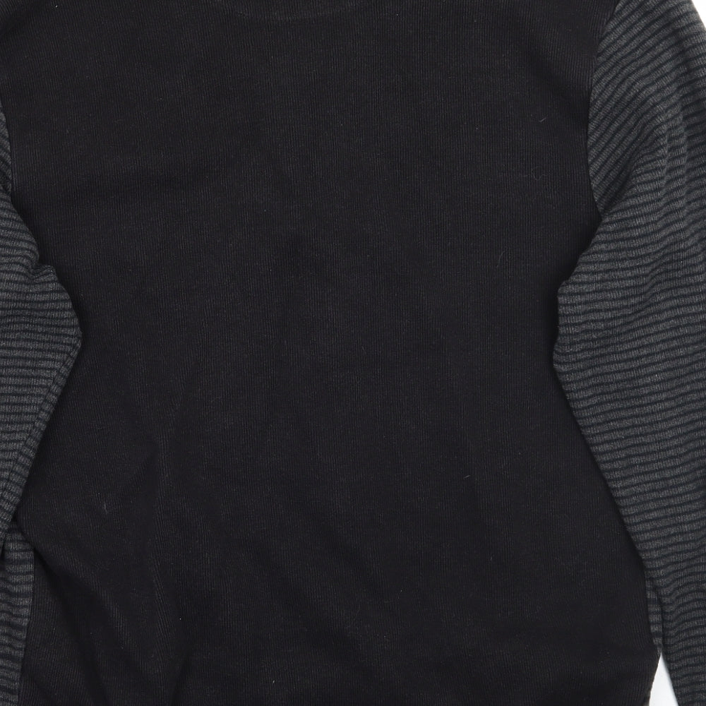 BHS Mens Grey Striped Pullover Jumper Size L