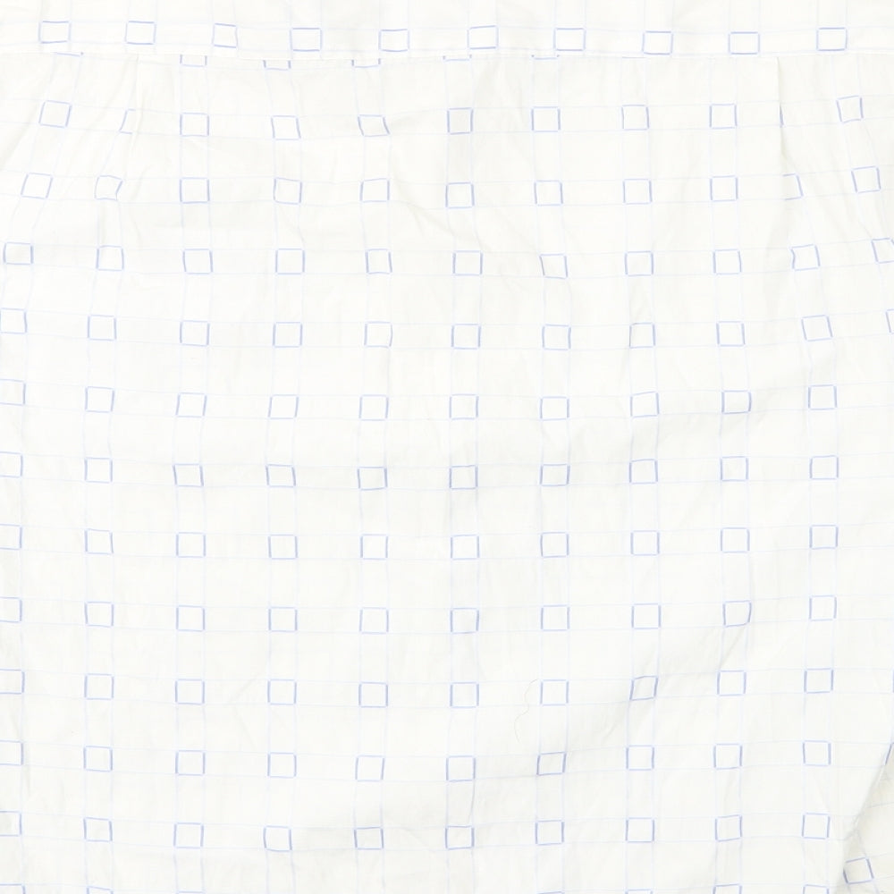 Mens UK Size L Petroleum White Button-Up Short Sleeve Casual Shirt