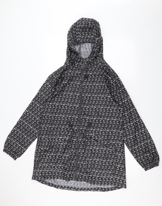 urban essentials Womens Black Windbreaker Coat Size S