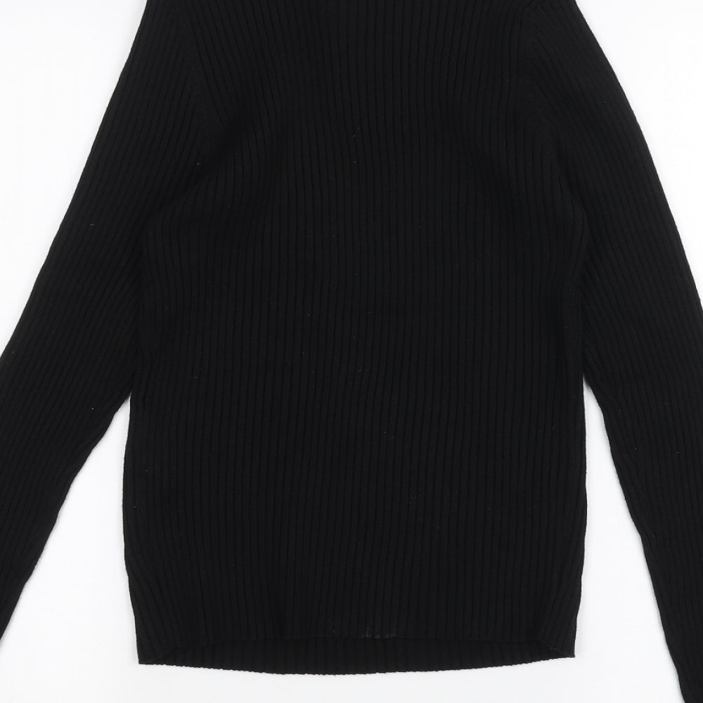 Womens UK Size M New Look Black Basic T-Shirt