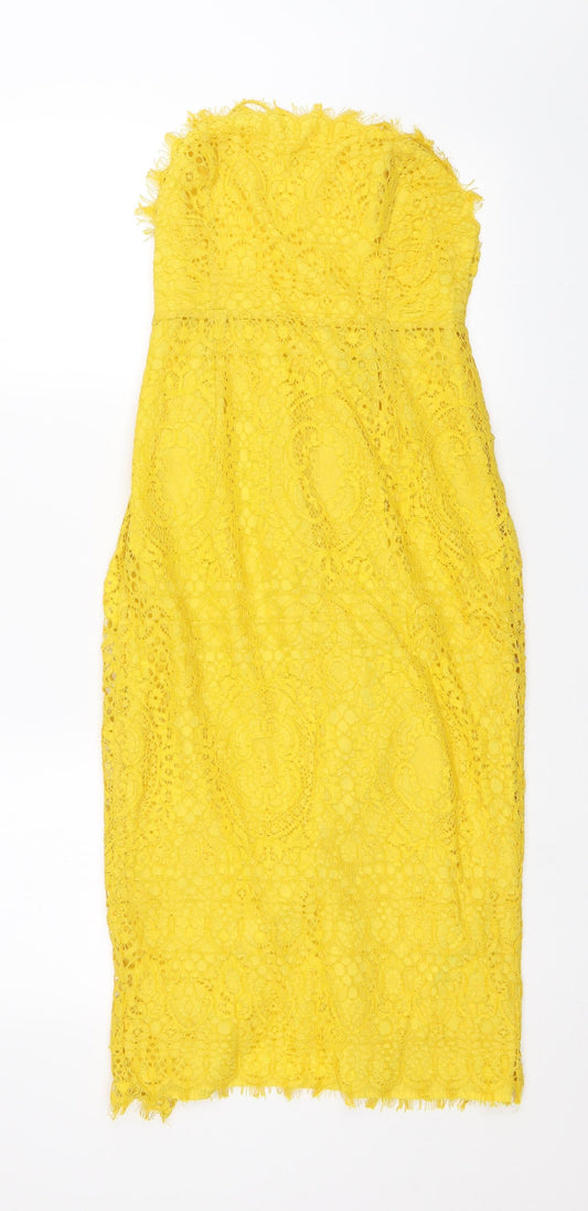 ASOS Womens Yellow Bodycon Size 6