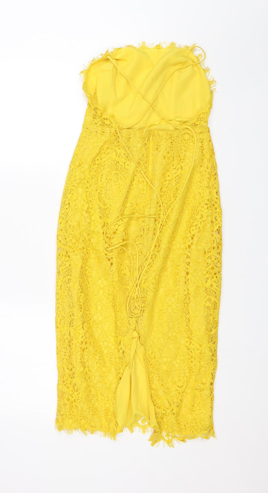 ASOS Womens Yellow Bodycon Size 6