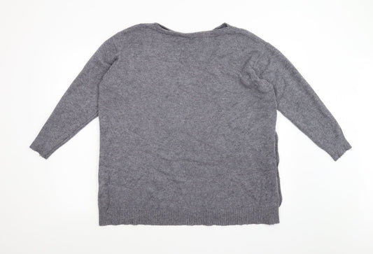 Womens UK Size L Preworn Grey Pullover Jumper